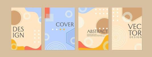 abstract geometric memphis templates set.Universal book cover Designs for Annual Report, journal, Brochures, Flyers, Presentations, Leaflet, Magazine. vector