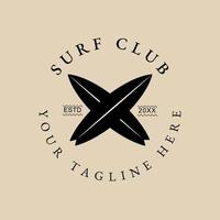 surf vintage logo, icon and symbol, vector illustration design