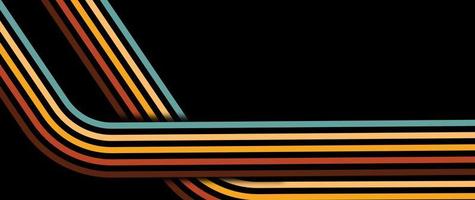 línea de rayas abstractas en color arco iris para el diseño de fondo vintage. línea geométrica del arco iris en el viejo retro futurista para el diseño de papel tapiz foto