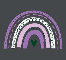 Cute Illustrated Boho Rainbow Heart vector