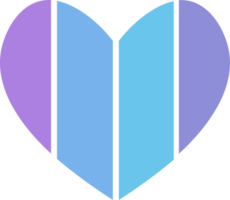 Winter simple blue heart. Transparent PNG clipart for design