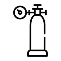 Trendy line vector of gas cylinder