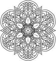 Mandala pattern art background Black and White vector