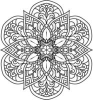 Mandala pattern art background Black and White vector