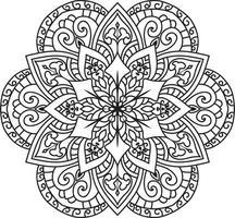 patrón de mandala decorativo fondo de arte en blanco y negro vector