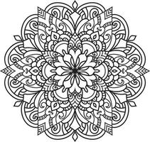 Decorative Mandala pattern art background Black and White vector