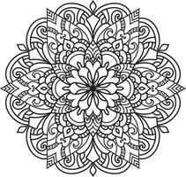 patrón de mandala decorativo fondo de arte en blanco y negro vector