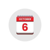 Calendar date icon. day of the month icon. Event schedule date. Appointment time. Planner agenda, calendar month OCTOBER schedule and Time planner. Day reminder. Vector ICON