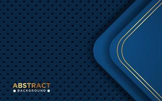 luxurious abstract blue navy gold line overlap layers with circle texture background. eps10 vector