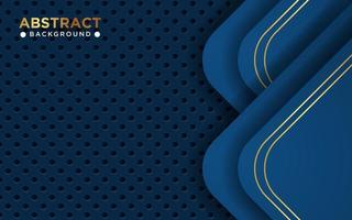 luxurious abstract blue navy gold line overlap layers with circle texture background. eps10 vector