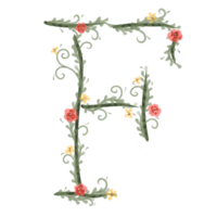 bloemen alfabet doopvont PNG