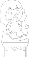 Back To School Line Art For Coloring Pages vector