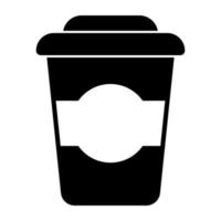 An editable design icon of takeaway drink vector