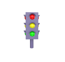 semáforo de ilustração 3d mínimo, sinal de trânsito com luz vermelha, amarela e verde. sistema de sinalização para controle de direção de segurança png