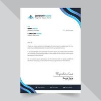 Business Letterhead Template With Blue Shape vector