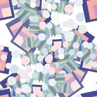 Modern striped doodle fantasy messy geometric shapes seamless pattern. Infinity abstract card, layout. Creative background with geo shapes. Textile, fabric, wrapping paper. vector
