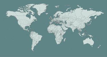 mapa del mundo todas las regiones políticas vector