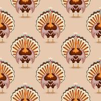 Thanksgiving day seamless pattern. Thanksgiving day pattern with turkey. Wrapping paper, holiday textile design with turkey. vector