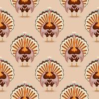 Thanksgiving day seamless pattern. Thanksgiving day pattern with turkey. Wrapping paper, holiday textile design with turkey. vector