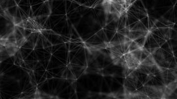 Polygonal black monochrome abstract background shapes network with low poly lines neural connections big data concept photo