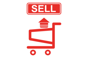 red selling trolley basket png