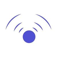 Echo sonar waves. Blue radar symbol on sea and ultrasonic signal reflection. Icon detect and scan vibration or water. Round pulsating circle wave system vector illustration concept