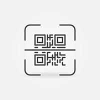 QR Code Scan linear vector concept icon