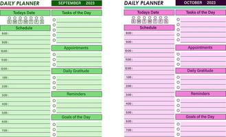 Daily Monthly planner vector template