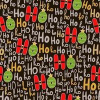 Seamless christmas pattern with ho ho lettering on dark background for wrapping paper or textile print vector