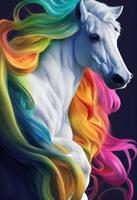 Illustration of a majestic horse. Detailed portrait. photo