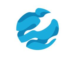 icône du logo cercle ruban bleu png