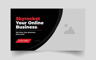 video thumbnail and business workshop live stream promotion web banner template vector