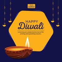 Diwali Festival Posts vector