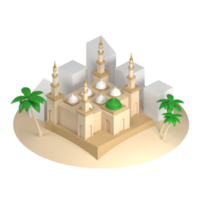 ícone 3d da mesquita nabawi png