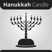 anukkah menorah candelabrum with nine candles and star of David symbols of festival of lights vector