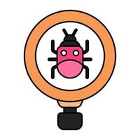 A flat design icon of bug vector