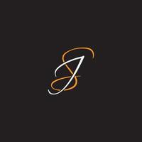 JS letter vintage signature retro modern creative logo vector