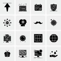 16 iconos de negocios universales vector ilustración de icono creativo para usar en proyectos relacionados con la web y dispositivos móviles