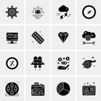 16 iconos de negocios universales vector ilustración de icono creativo para usar en proyectos relacionados con la web y dispositivos móviles