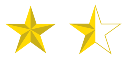 3D Visual of the Five, 5 Star Sign. Star Rating Icon Symbol for Pictogram, Apps, Website or Graphic Design Element. Illustration of the Rating 1, 5 Star. Format PNG