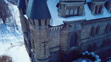 Aerial Top view of Garibaldi Castle in Togliatti, sights of Russia video