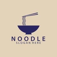 Noodle vintage logo, icon and symbol, vector illustration design