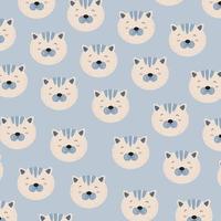 Seamless pattern with cute colorful cat heads perfect for wrapping paper vector