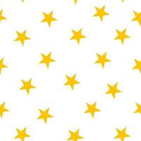 Yellow stars on white background seamless pattern vector