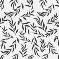 Silhouettes of leaves olive seamless pattern vector