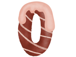 Chocolate Number in Watercolor png