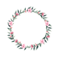 couronne de fleurs roses aquarelle png