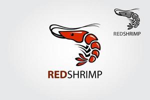 Red Shrimp Vector Illustration. Logo template suitable for restaurant, seafood, cafe or any other business.