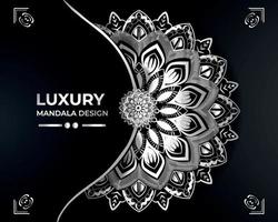 Elegant silver luxurious mandala design vector