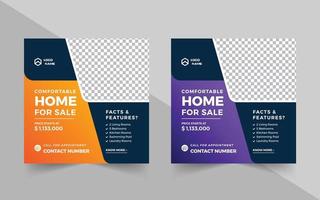 Real Estate Banner Social Media Post vector